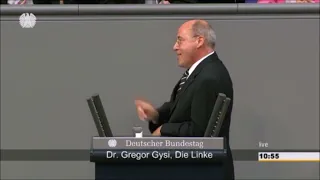 Gregor Gysi (Linke) droht Wolfgang Schäuble (CDU) ein wenig