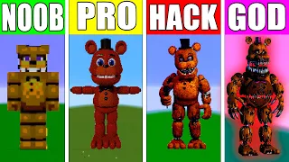 Pixel art (NOOB vs PRO vs HACKER vs GOD) FREDDY's BEAR in minecraft