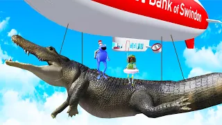 We Kidnap a Giant Alligator with a Blimp in Amazing Frog Multiplayer!