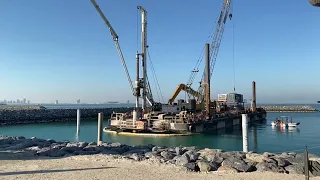 Marine piling first stage concrete pouring part 1
