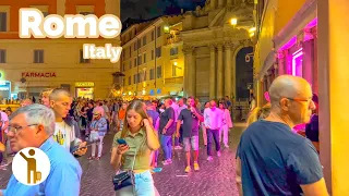 Rome, Italy 🇮🇹 - Fontana Di Trevi Evening Walk - 4K 60fps HDR Walking Tour