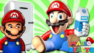 Got Milk? | Mario Reacts To SMG4: Mario Goes to the Fridge to Get a Glass Of Milk