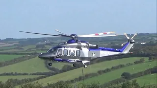 Executive Jet Charter Leonardo AW139 G-DVII | Startup and departure from Padstow