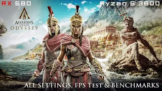RX 580 8GB + Ryzen 5 3600 | Assassin's Creed Odyssey | All Settings | FPS Tests & Benchmarks | 1080p
