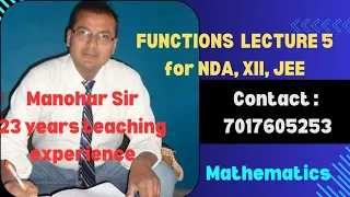 FUNCTION LECTURE 5 for XII, NDA, JEE