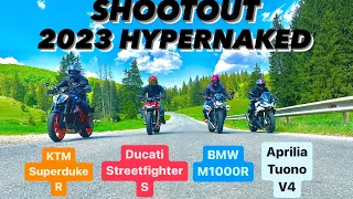 Hyper Naked Shoot-out | Ducati Streetfighter S vs BMW M1000R vs Aprilia Tuono V4 vs KTM Superduke R