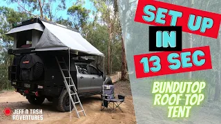 Set up in 13 secs - Rooftop Tent Review - Bundutop