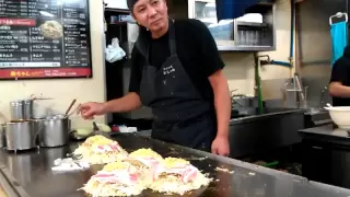 Master Hiroshima Okonomiyaki Chef Making Art