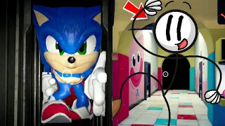 Poppy Playtime Sonic & Stickman New Huggy Wuggy is a Stickman & Sonic (how to get the Sonic)