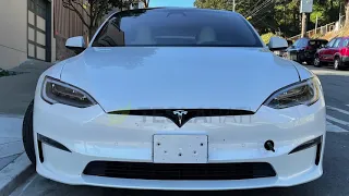 tesla model s plaid plus spotted on the street new 2021 4k