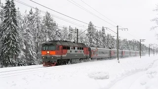 ТЭП70-0262 с поездом №349 СПб-Костомукша (RZD) Лемболово