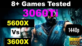 Nvidia RTX 3060 Ti + Ryzen 5600X vs 3600X | 8 + Games Tested Benchmarks