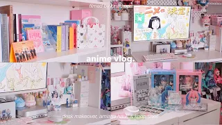 anime vlog | desk makeover, amiami haul, & kpop shelf