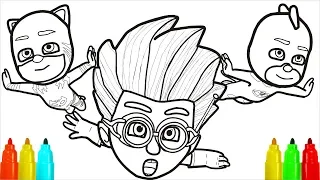 PJ Masks In Flight Coloring Pages | Colouring Pages for Kids with Colored Markers