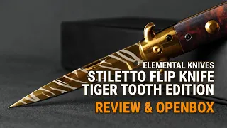 Elemental Knives Stiletto Flip Knife Tiger Tooth Edition Unboxing & Review
