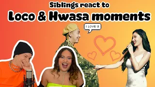 Siblings react to Loco and Hwasa Moments  😍 REACTION | FEATURE FRIDAY ✌