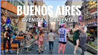 【4K】WALK Avenida Corrientes, Buenos Aires - La Calle que Nunca Duerme | ARGENTINA - Walking Tour