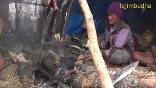 cooking and having in sheep farm || Nepal || dolpa || lajimbudha ||