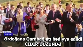 İlham Əliyev və Ərdoğan Cıdır Düzündə Yallı rəqsini izlədi - Ərdoğana Qarabağ atı hədiyyə edildi