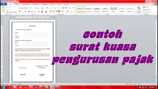 #RADJANET || CONTOH SURAT KUASA PENGURUSAN PAJAK