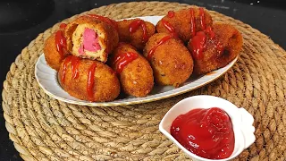 Potato Hot Dogs! Soft And Crispy 👌🏻 Potatoes Instead Of Flour! Everyone loves it #food #recipe