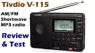 Retekess / Tivdio V-115 AM/FM/shortwave MP3 recording radio review & test