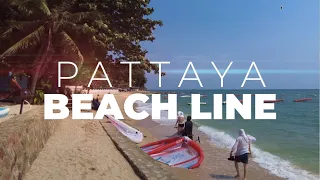 [4K] Walk from the Temple of Truth to Pattaya Beach along the beach