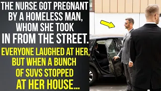 Nurse got pregnant by a homeless man, whom she took in from the street. Everyone was laughing until…