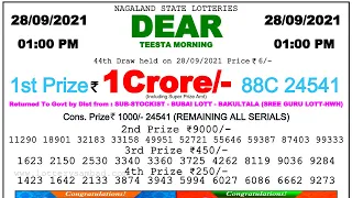 Lottery Sambad Result 1:00pm 28/09/2021 Dear Morning #lotterysambad #lotteryliveresult #dearlottery