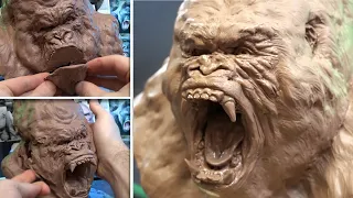 King Kong update, adding open mouth (Sculpting Timelapse)