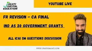 Ind As 20 Government Grants - All ICAI SM Q. Revision | Pratik Jagati