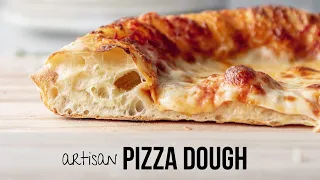 artisan pizza dough- crispy, chewy, bubbly crust