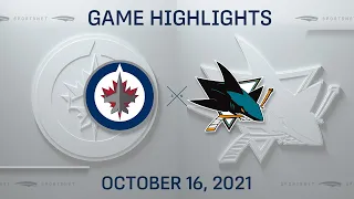 NHL Highlights | Jets vs. Sharks - Oct. 16, 2021