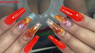 Acrylic Fall Nails Designs | Nail Art | Nail Tutorial |