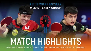 Highlights | Dang Qiu (GER) vs Shokhrukh Iskandarov (UZB) | MT Grps | #ITTFWorlds2022