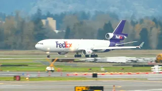 *4 Hours Late* FedEx Express McDonnell Douglas MD-11F [N631FE] Takeoff from PDX