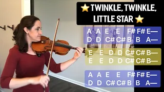 How to play Twinkle, Twinkle, Little Star on Violin - Extremely Easy Tutorial (Key of A)