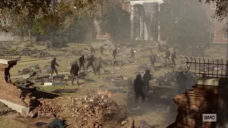 TWD: World Beyond 1x01 - CRM soldiers attack Campus colony