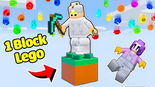 TÔ GÀ THỬ THÁCH 24H SINH TỒN 1 BLOCK LEGO TRONG MINECRAFT*MINECRAFT NHƯNG THẾ GIỚI LÀ LEGO