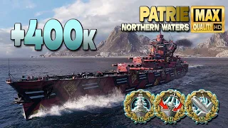 Battleship Patrie with +400.000 in Arms Race - World of Warships