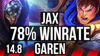 JAX vs GAREN (TOP) | 78% winrate | NA Master | 14.8