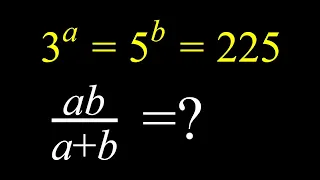 A Nice Exponential System   3^a=5^b=225