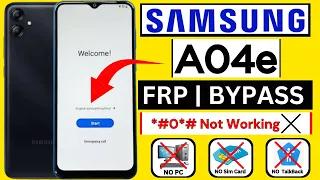 Samsung A04e FRP Bypass Android 12/13 Without PC | Samsung A042F Google Account Lock / Unlock 2024