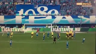 Зенит - Анжи 3-0 Ригони. Штрафной удар