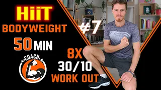 HiiT 8 X Tabata 30/10 - 50 min Bodyweight Workout - by TABATAMANIA