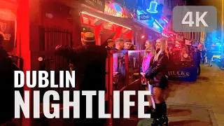 【4K】DUBLIN AT MIDNIGHT -  Feb 2022 - Irish Pubs, Bars & NightLife - Walking in Dublin - 4K 60fps
