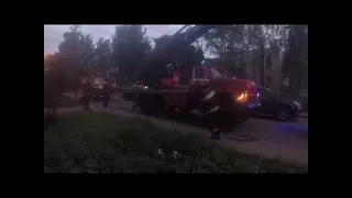 Барановичи.  Пожар на Брестской. Спасена женщина, 17 человек эвакуированы