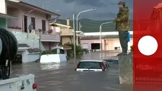 Strong winds and heavy rain tear through Italian island of Sardinia