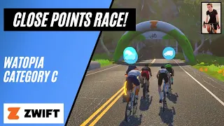 Close Finish in Zwift Points Race! // Seaside Sprint // Category C