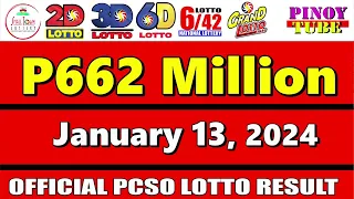 Lotto Result Today 9pm January 13 2024 PCSO Swertres Ez2.